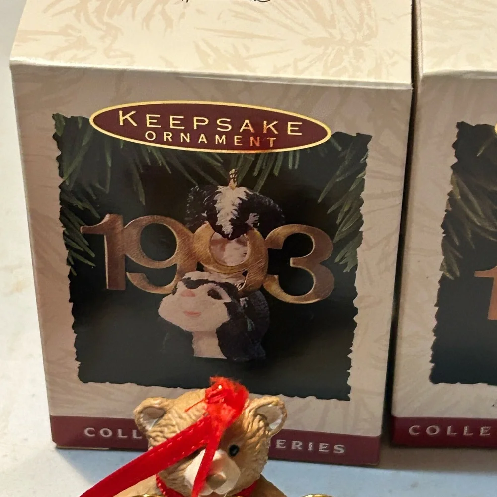 9 Vintage Hallmark Keepsake Ornaments Fabulous Decade 1990-1998 Animals